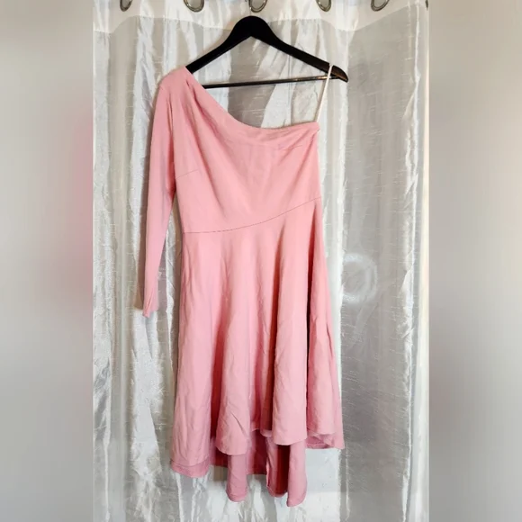 Pink One Shoulder Dress - Picture 1 of 8